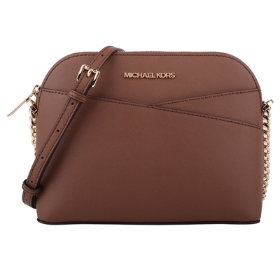 MICHAEL KORS 金字防刮鍊帶前交叉貝殼型斜背包駝/小