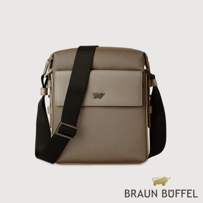 【BRAUN BUFFEL 德國小金牛】台灣總代理 尼爾-D 直式斜背包-杏色/BF592-17-HM