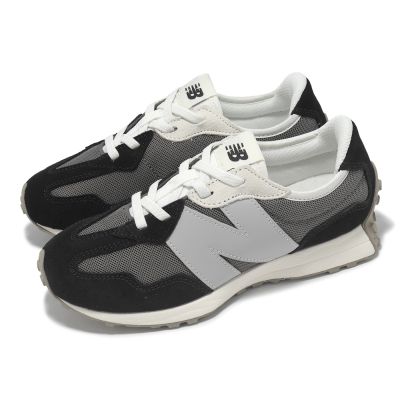 New Balance 休閒鞋 327 寬楦 中童鞋 小朋友 雨雲灰 黑 復古 NB 紐巴倫 PH327LG-W