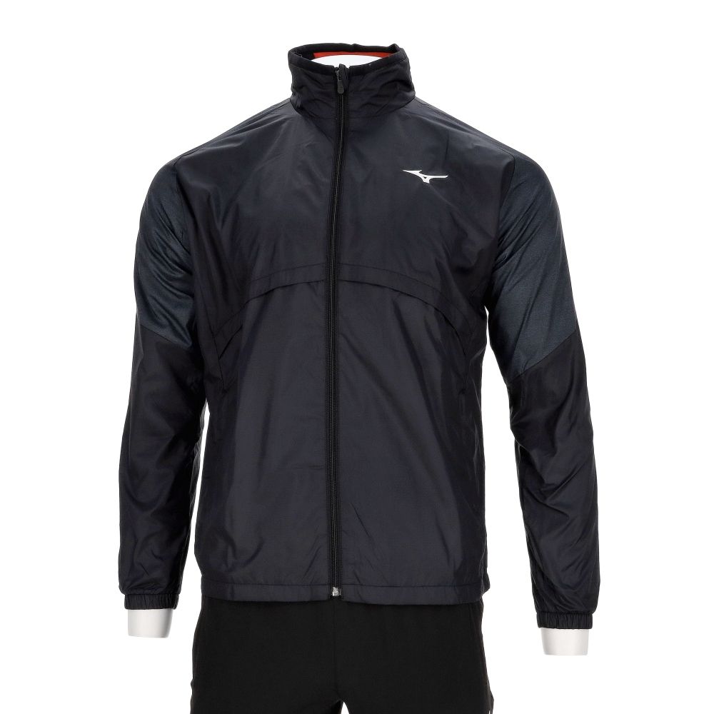 Mizuno 美津濃男款黑色保暖防潑水發熱內裡風衣運動休閒外套32TEA58409
