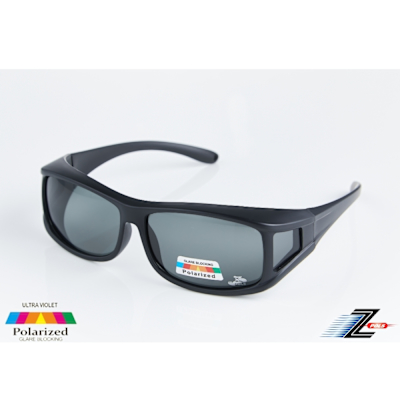 Z-POLS 新一代頂級PC級Polarized寶麗來偏光抗UV400包覆式太陽眼鏡 消光黑(高規鏡片套鏡)