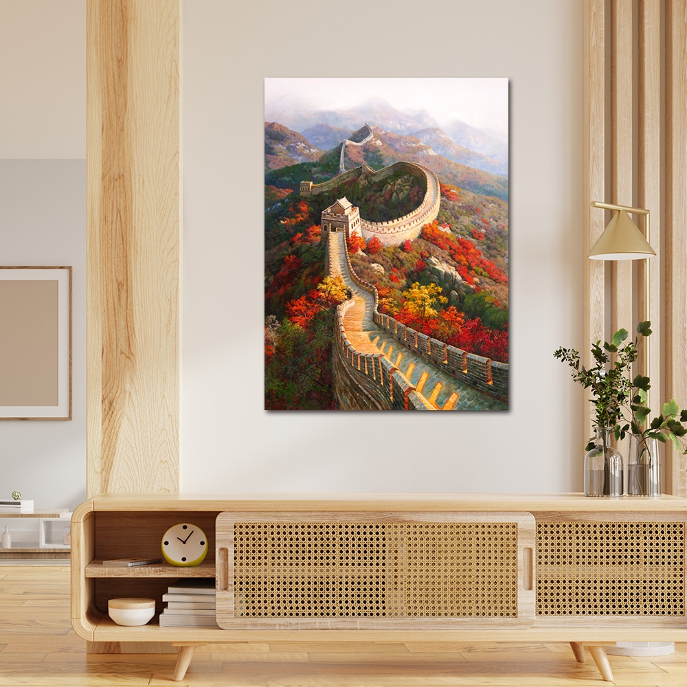 御畫房萬里長城國家一級畫師手繪油畫60×90cm(VF-105) | 日用雜貨