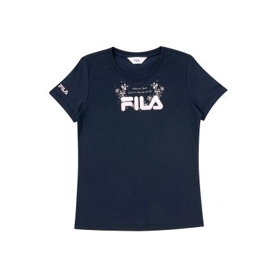 FILA 女短袖圓領T恤-丈青 5TEA-1518-NV