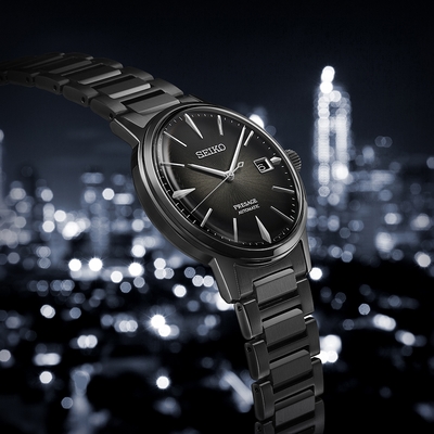 SEIKO 精工錶 4R35-05E0SD(SRPJ15J1) Cocktail Time 東京調酒機械腕錶-黑天鵝絨39.5mm SK037