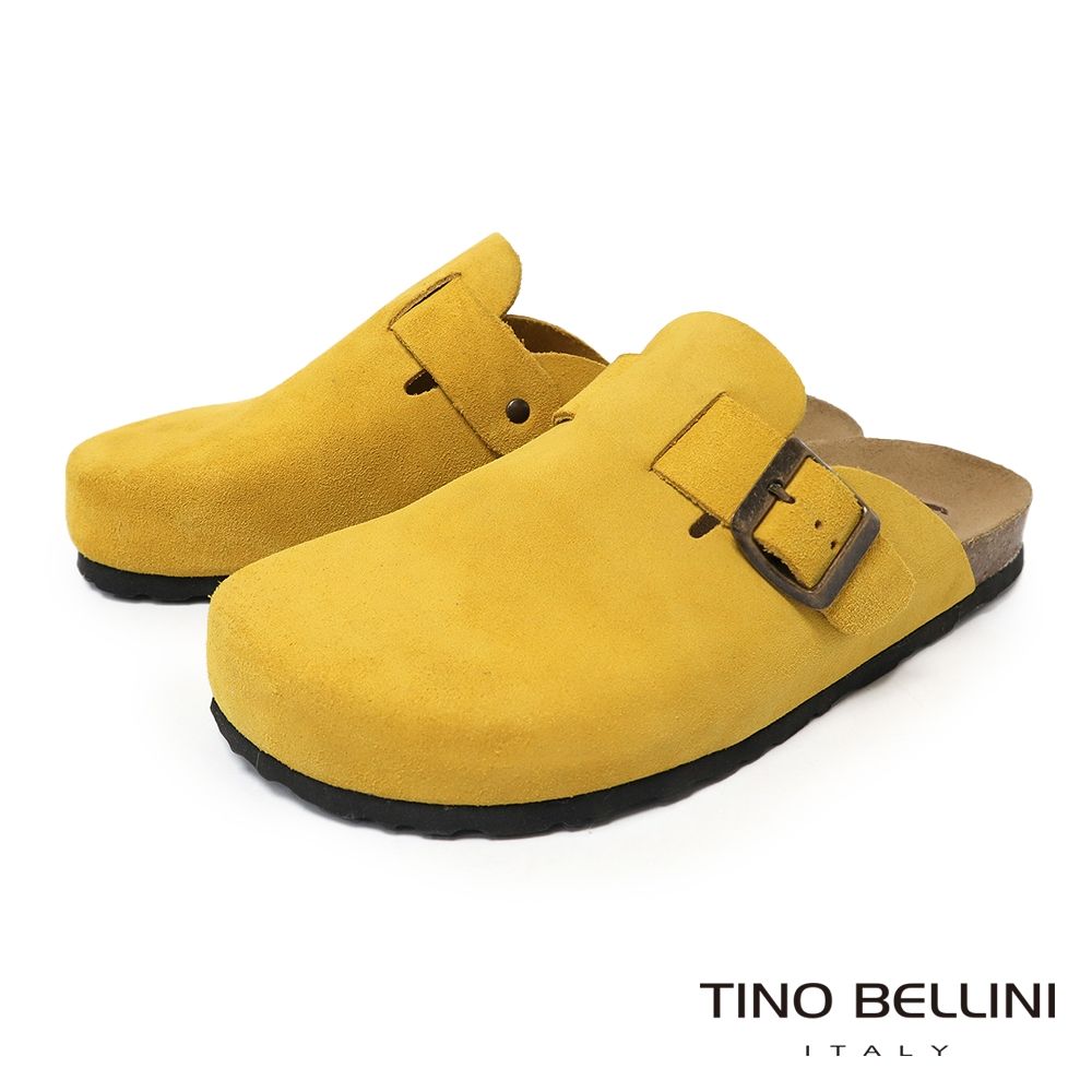【TINO BELLINI 貝里尼】義大利進口 BIONATURA 腳床舒適鞋 經典造型 繽紛系列 軟木軟底 拖鞋 FZ0B006-G(黃色)