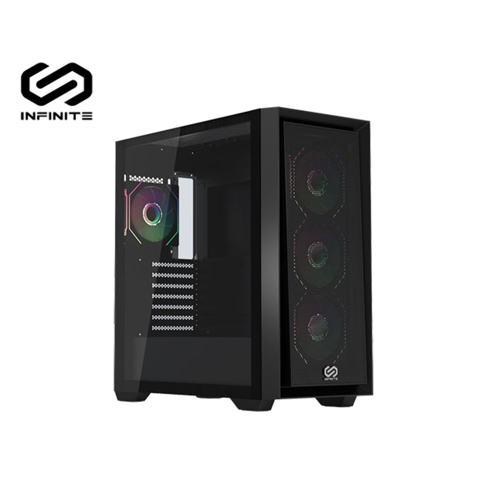 【Mavoly 松聖】INFINITE APEX AC05 玻璃透側機殼 (E-ATX/網孔面板/內建風扇前3後1/顯卡390mm/塔散165mm)