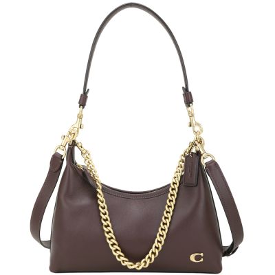 COACH JULIET 25 滑面牛皮手提 肩斜背可拆鍊帶包(深紅)