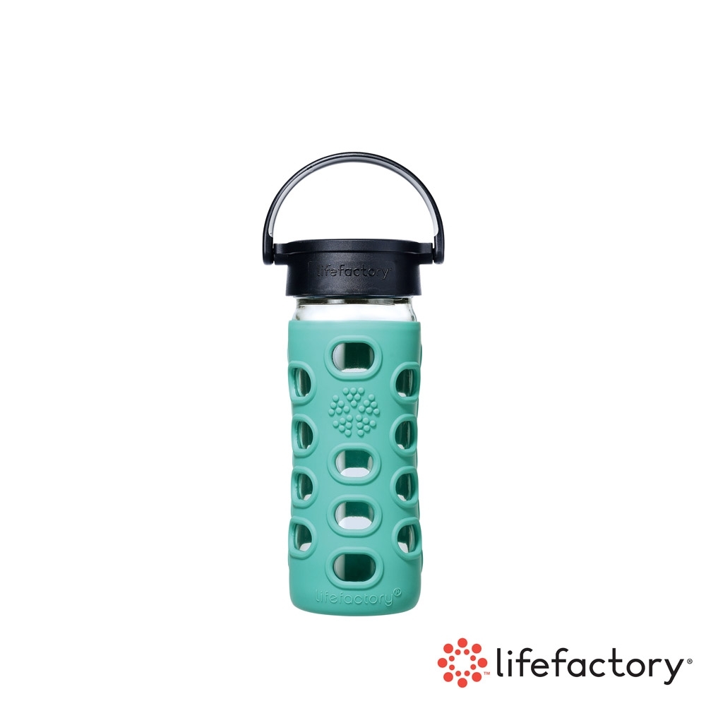  lifefactory 玻璃水瓶平口350ml-綠色(CLAN-350-MNB)