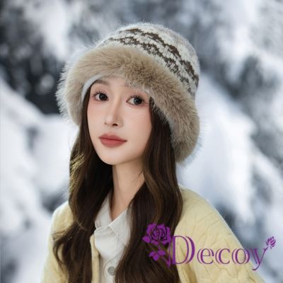 Decoy 費爾島風 加厚毛絨保暖復古毛帽 米