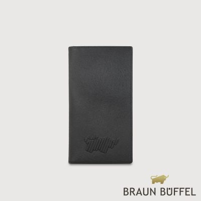【BRAUN BUFFEL 德國小金牛】台灣總代理 韋本-CNY 17卡兩折長夾-黑色/BF589-631-BK