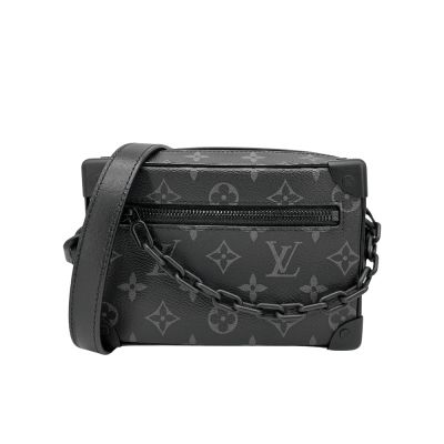 LOUIS VUITTON路易威登 Louis Vuitton LV路易威登 Mini Soft Trunk 帆布印花拉鍊斜背包(M44735-黑色)