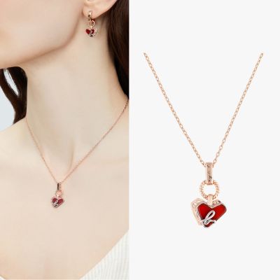 agnes b.bijoux 女款 925純銀 層次心形項鍊 玫瑰金