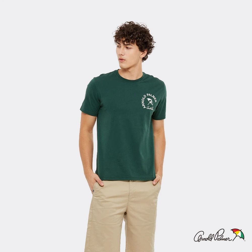 Arnold Palmer-傘LOGO印花圓領短袖T-Shirt(中性)-綠