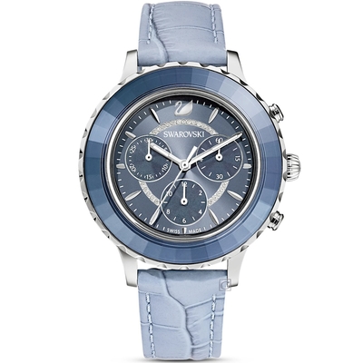 SWAROVSKI 施華洛世奇 Octea Lux Chrono計時腕錶 女錶 手錶 禮物-5580600-冰川藍
