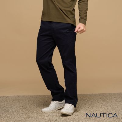 Nautica男裝 男裝 經典休閒純色長褲-藍色