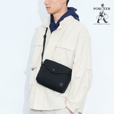 PORTER INTERNATIONAL - 輕量隨行AIRY斜背包(M) - 黑