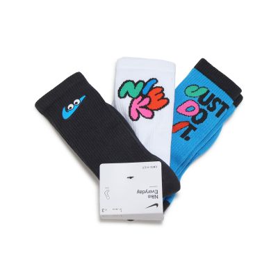 Nike 休閒襪 Everyday Plus Cushioned 中筒 襪子 黑 白 藍 HF0851-901