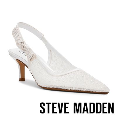 STEVE MADDEN-氣質珍珠尖頭裸跟鞋 ENSEMBLE-白色