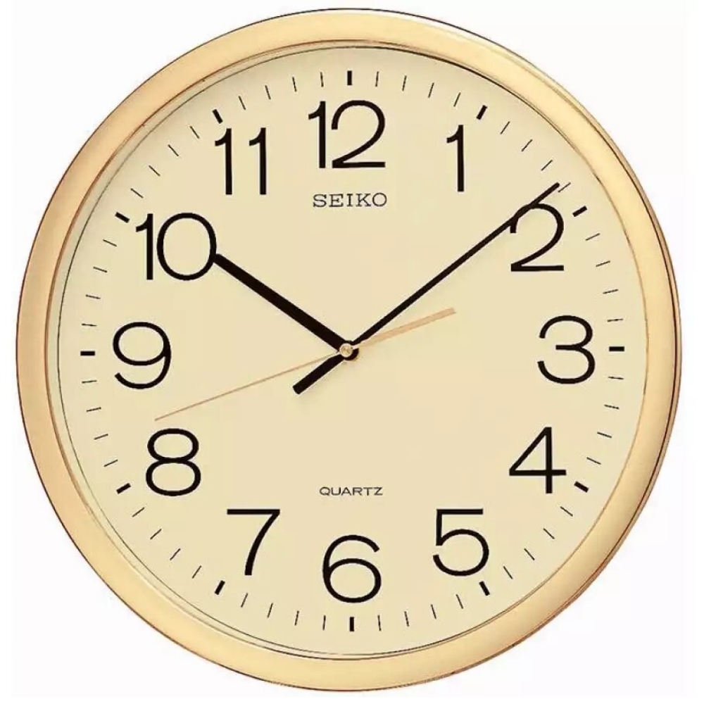 SEIKO 精工金框標準型辦公室掛鐘(QXA041A)金/40cm | SEIKO | Yahoo購物中心