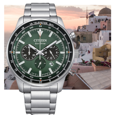 CITIZEN 星辰 官方授權 型男必備 光動能三眼計時腕錶 禮物推薦 CA4500-91X
