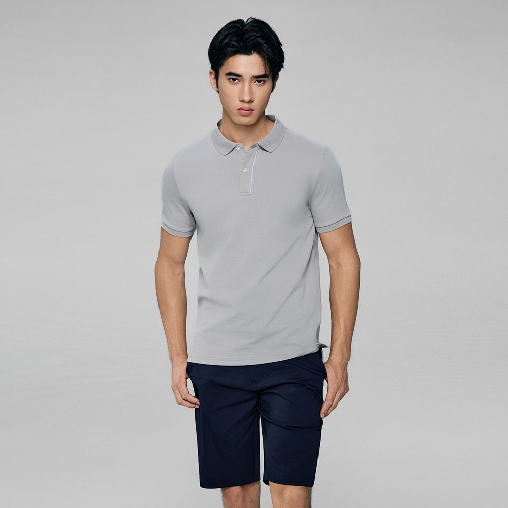 GIORDANO 男裝涼感抗UV短袖POLO衫【多色任選】 (49 雨灰)