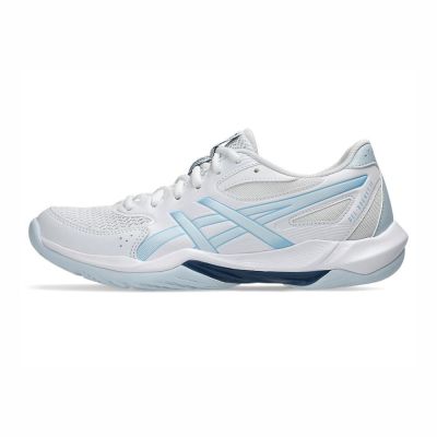 Asics 亞瑟士 GEL-Rocket 12 [1072A125-100] 女 排球鞋 羽球鞋 室內運動 緩震 白水藍