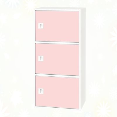 文創集-南亞塑鋼  川崎 南亞塑鋼1.4尺三開門內三格中高收納櫃-43.4x31x90.2cm免組
