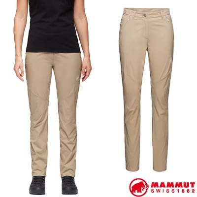 【MAMMUT 長毛象】Hiking Pants 女 彈性透氣休閒長褲.1022-00430-7459 野生棕