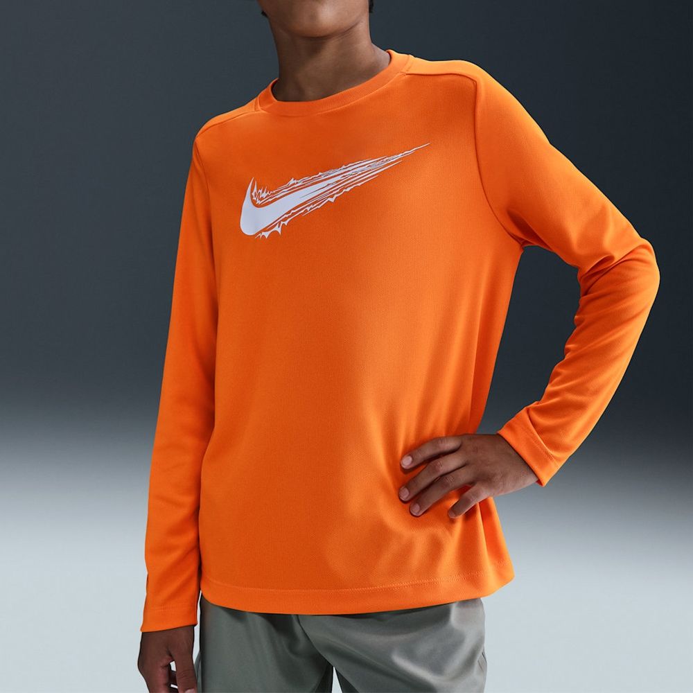 Nike B NK DF Multi Ls TOP HBR 大童童裝橘色速乾圓領長袖HV0662-873