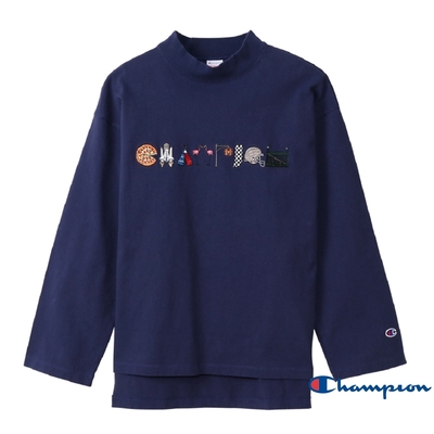Champion Women刺繡Logo長Tee(深藍色)