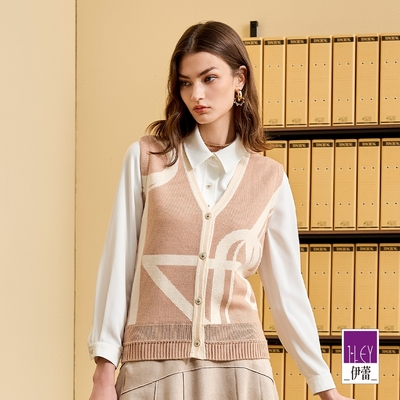 ILEY伊蕾 溫柔知性羊毛針織背心(杏；M-XL)