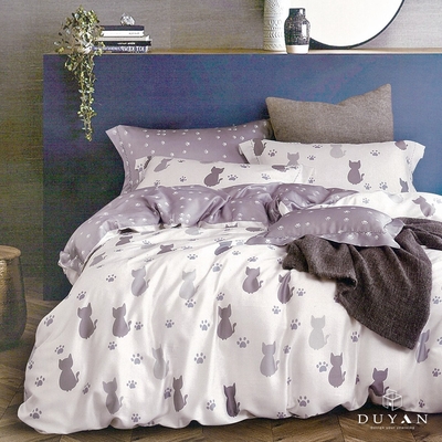【DUYAN 竹漾】舒柔棉雙人加大床包三件組 / 喵語呢喃 臺灣製