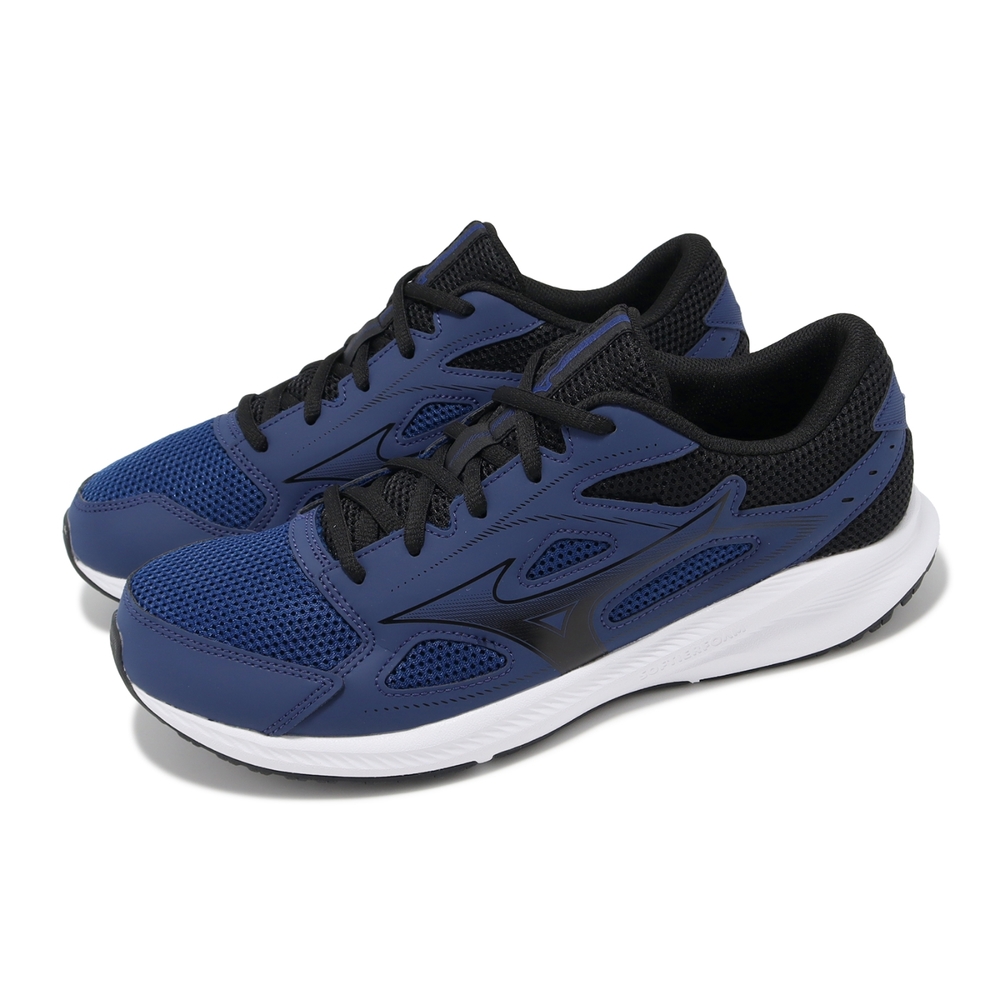 Mizuno 慢跑鞋Spark 9 男鞋藍黑入門款輕量透氣運動鞋美津濃K1GA2403-04