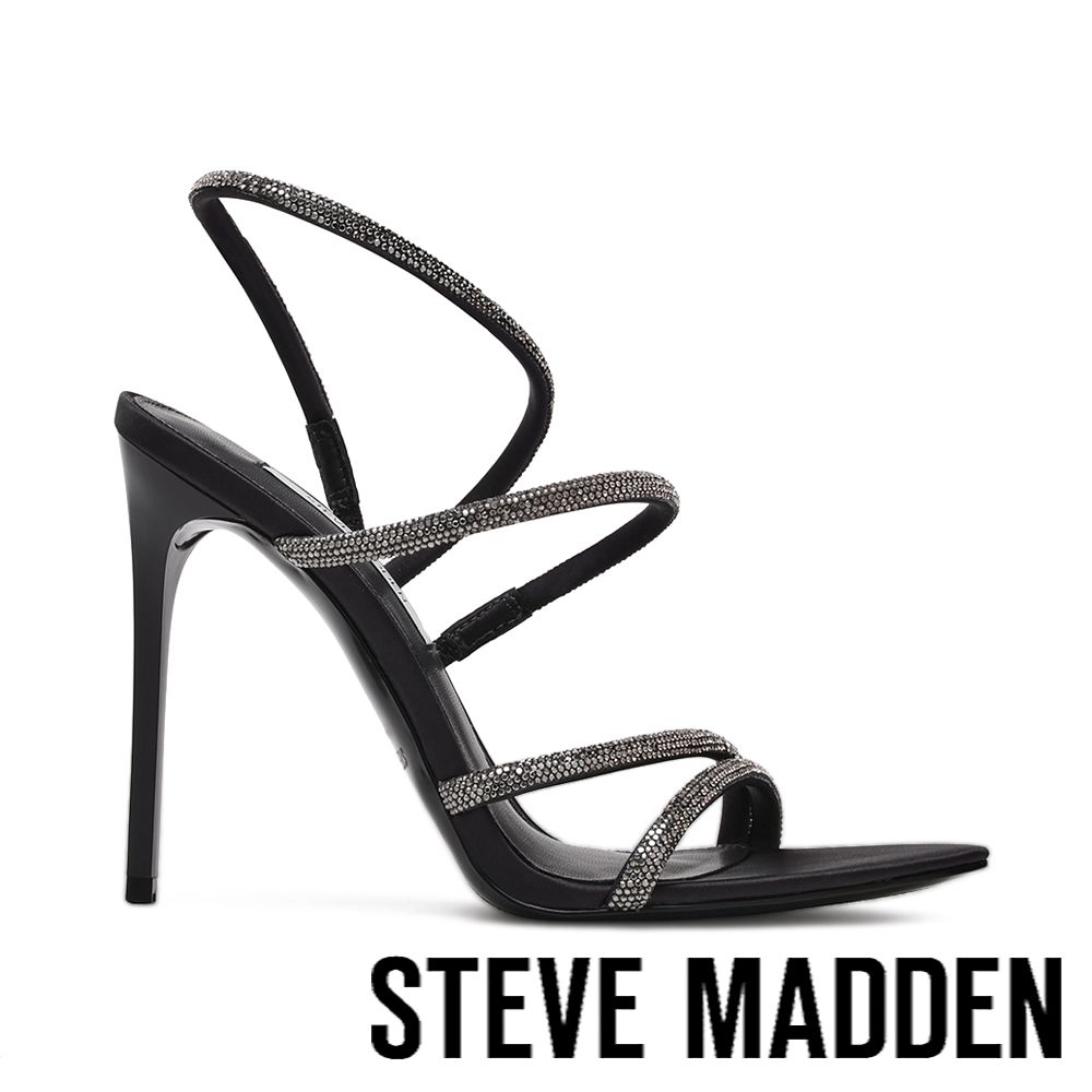 STEVE MADDEN-奢華閃鑽繞踝細帶高跟涼鞋SYLO-R-灰色