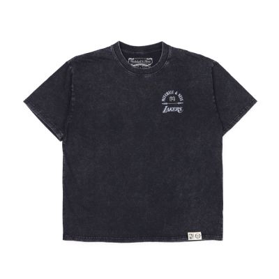 M&N HOME COURT 水洗 短袖上衣 湖人隊 MNTS114LAL