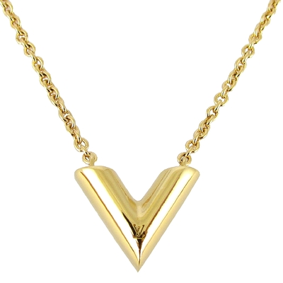 LouisVuitton路易威登 Louis Vuitton路易威登 LV飾品 M00857 Essential V LOGO標誌金色項鍊