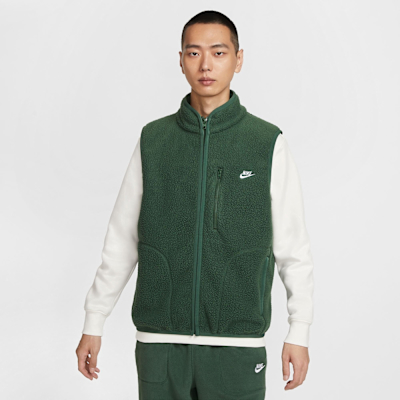 NIKE 背心 男款 運動 保暖 搖粒絨 AS M NK CLUB SSNL WINTERIZED V 綠 FZ0895-323