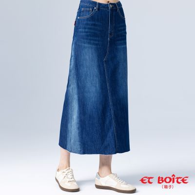 BLUE WAY ET BOiTE 箱子 – 微彈拚色丹寧牛仔長裙