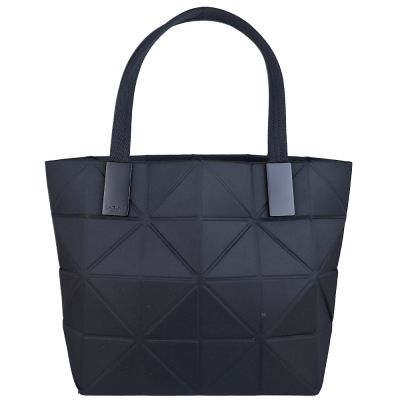 ISSEY MIYAKE 三宅一生 BAOBAO 黑色布面三角格6x4托特包