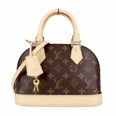 LOUIS VUITTON路易威登 Louis Vuitton SAC ALMA BB 經典LOGO貝殼兩用包(咖)M53152
