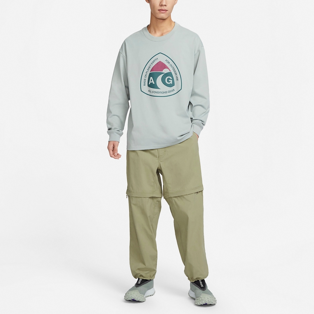 Nike 褲子ACG Trail Zip-Off Pants 男款綠可拆防潑水長褲短褲抽繩腰帶