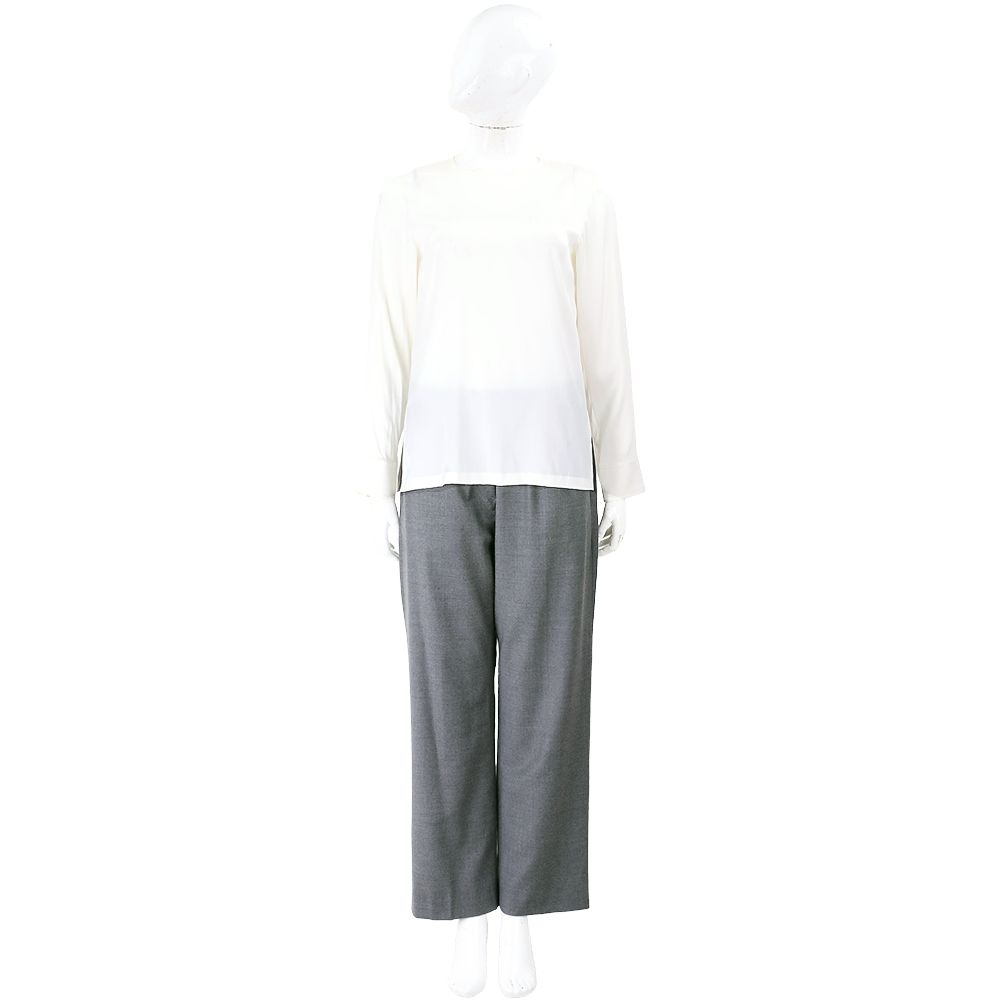 Max Mara-WEEKEND HATELEY 鬆緊腰 灰色羊毛 法蘭絨長褲