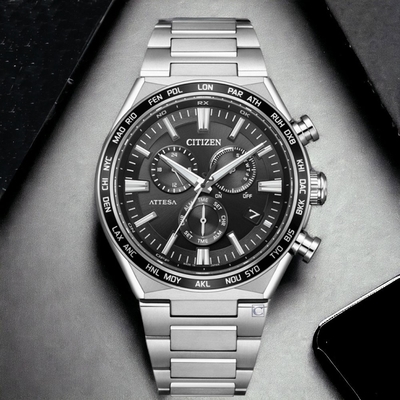 CITIZEN 星辰 ATTESA 超級鈦 光動能 電波 計時手錶 男錶 聖誕節 禮物 CB5966-69E