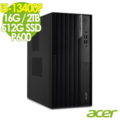 Acer 宏碁 Veriton VM4715G 商用電腦 (i5-13400F/16G/2TB+512G SSD/P600-2G/W11P)