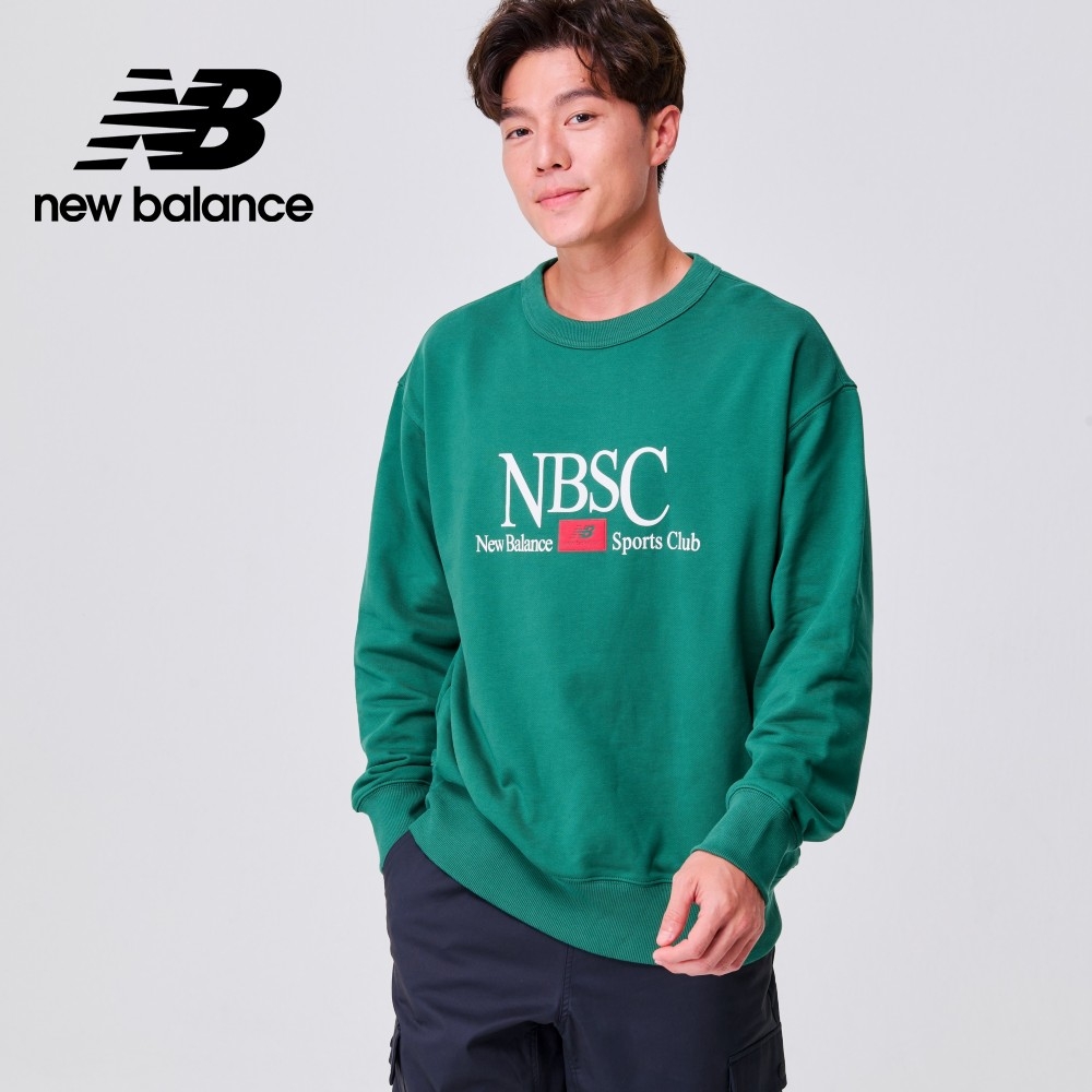 【New Balance】NBSC休閒長袖上衣_男性_綠色_AMT31556TFN
