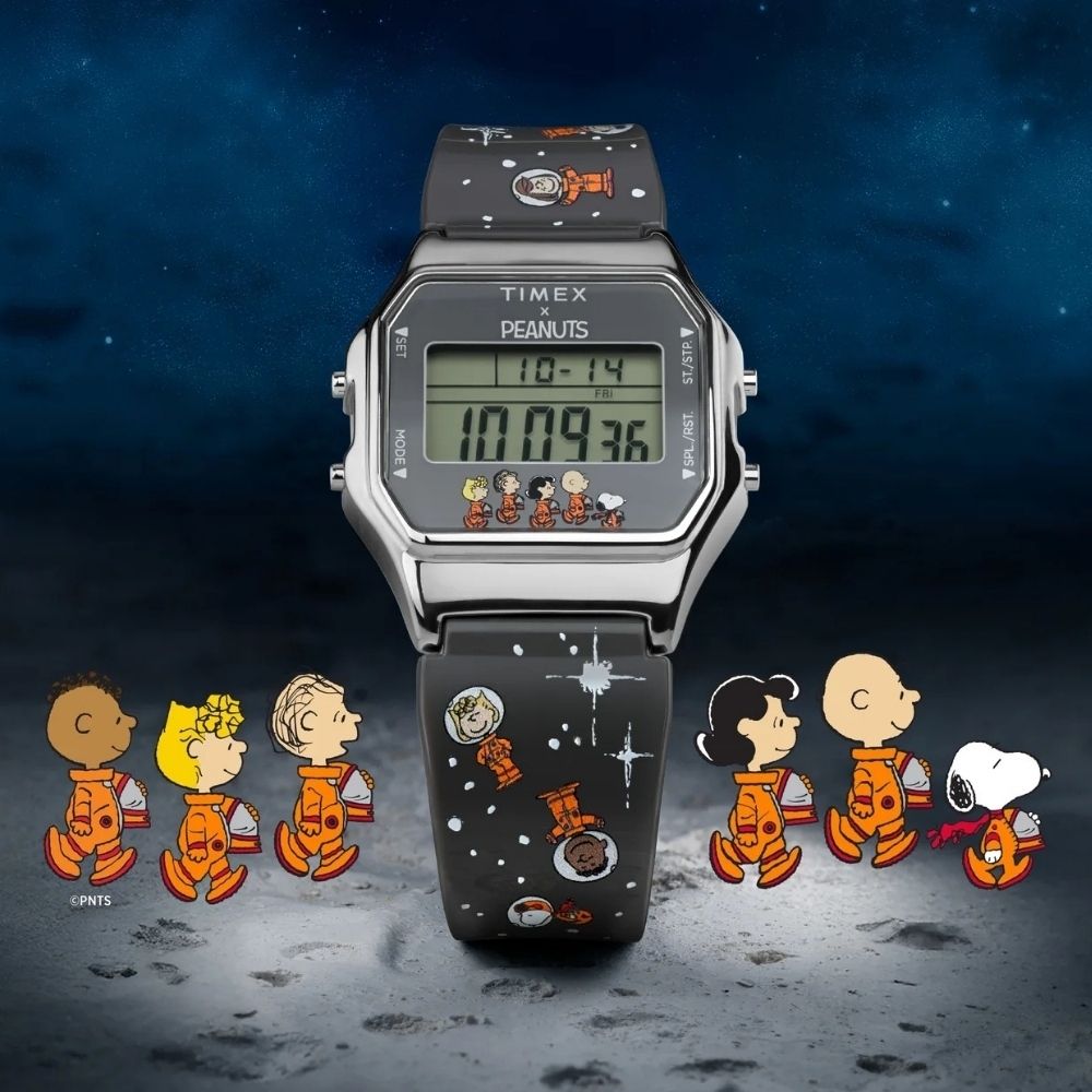 TIMEX 天美時 T80 x Peanuts 34 毫米 史努比太空系列 聯名電子錶(TXTW2W90100)