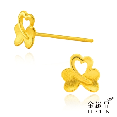 金緻品 黃金耳環 三葉心 0.24錢