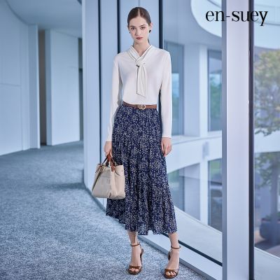 【en-suey 銀穗】EU氣質碎花蛋糕長裙