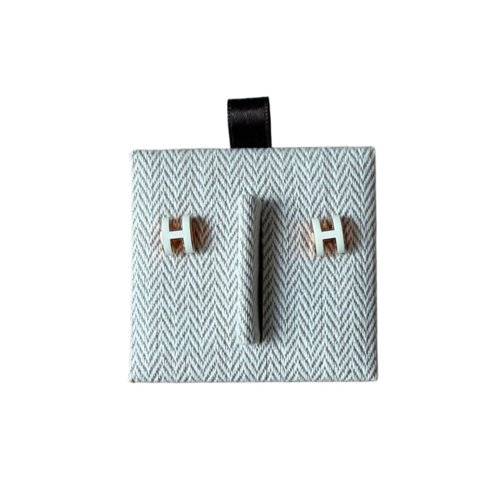 Hermes 愛馬仕Mini pop H耳環(白金)