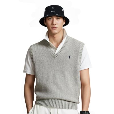 Polo Ralph Lauren RL 熱銷刺繡小馬針織毛衣背心-灰色